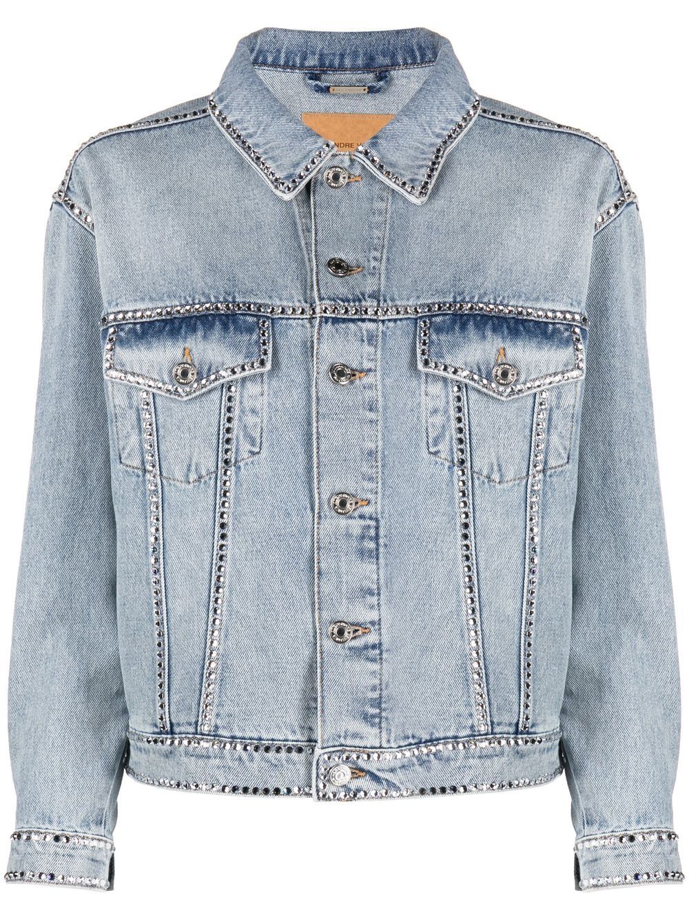 Alexandre Vauthier crystal-embellished denim jacket - Blue von Alexandre Vauthier