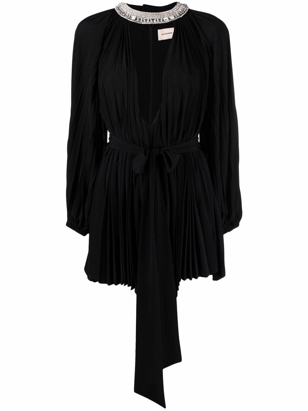 Alexandre Vauthier crystal-embellished pleated mini dress - Black von Alexandre Vauthier