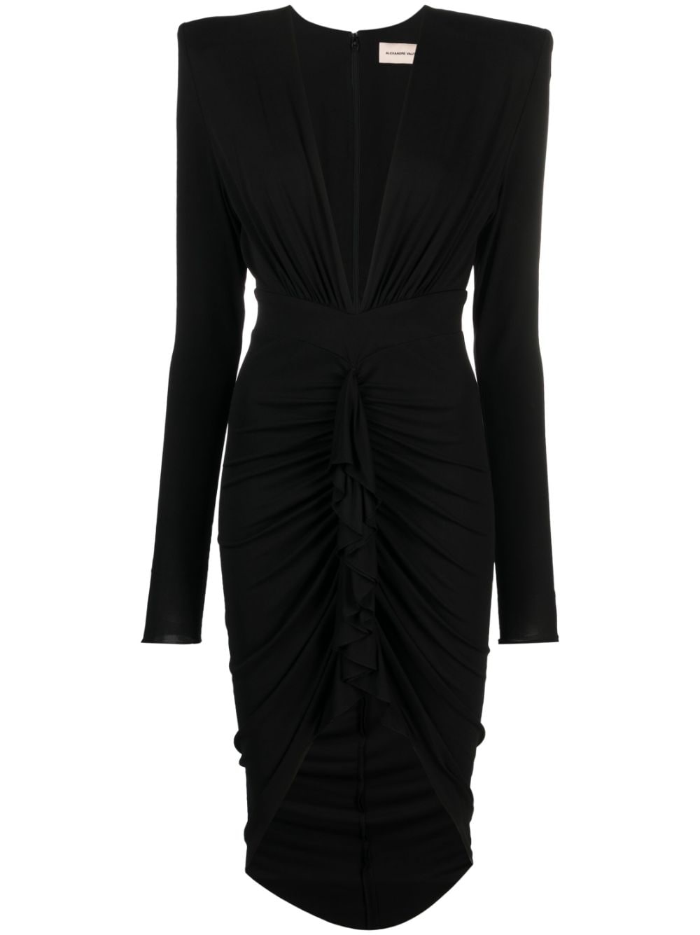 Alexandre Vauthier gathered midi dress - Black von Alexandre Vauthier