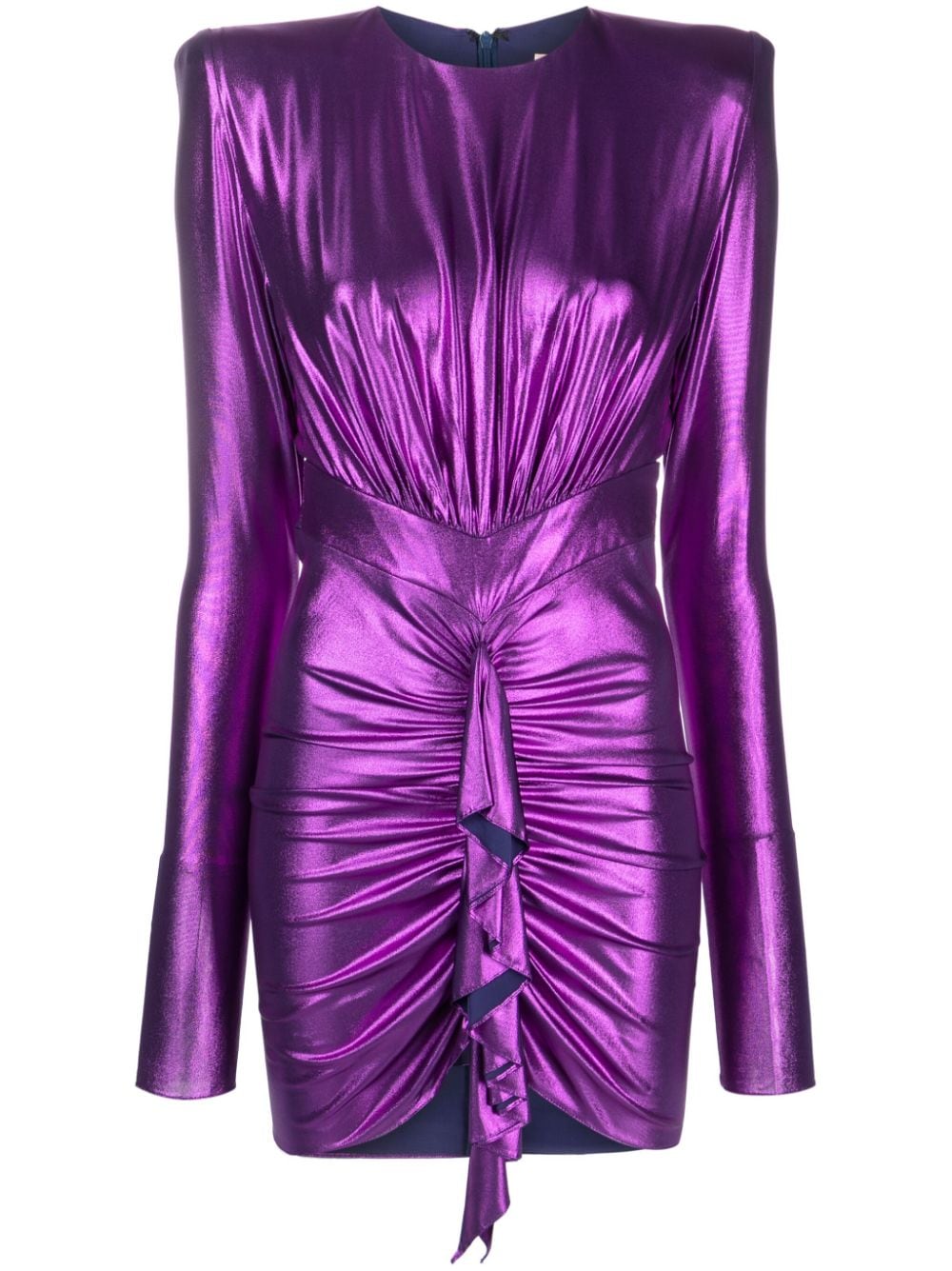Alexandre Vauthier laminated-finish ruched minidress - Purple von Alexandre Vauthier