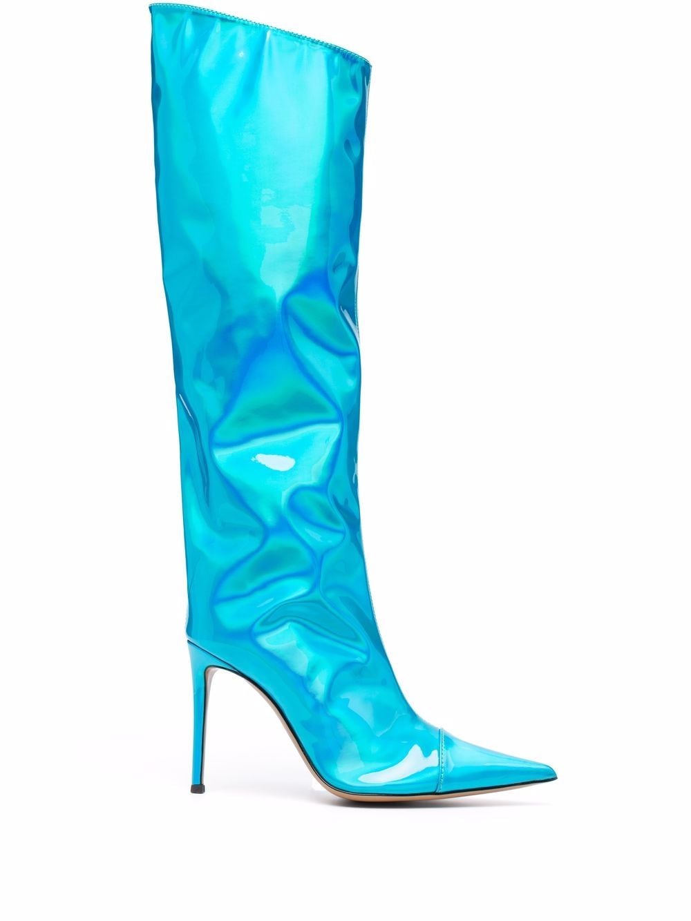 Alexandre Vauthier metallic pointed-toe boots - Blue von Alexandre Vauthier
