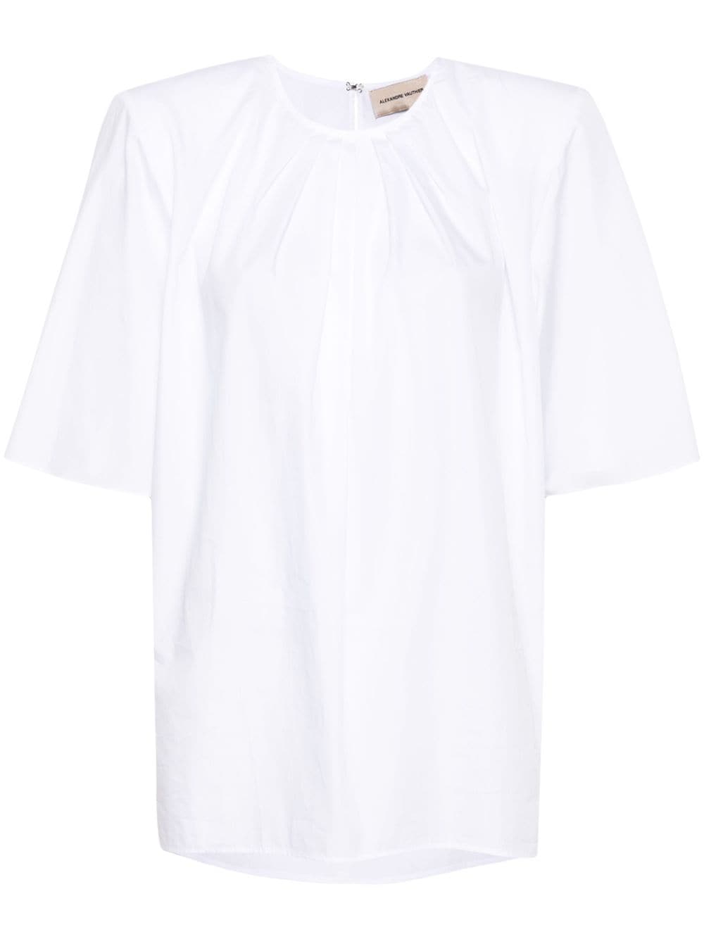 Alexandre Vauthier pleated shoulder-pads blouse - White von Alexandre Vauthier