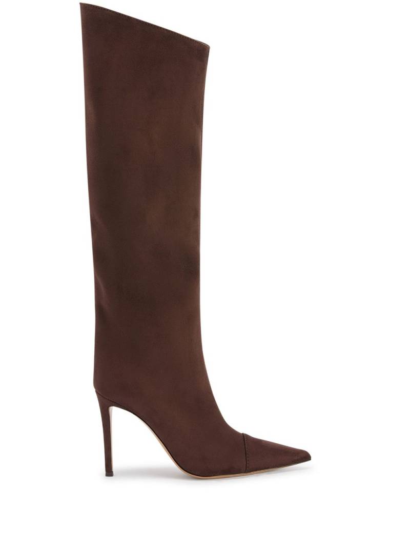 Alexandre Vauthier pointed-toe 105mm cotton boots - Brown von Alexandre Vauthier