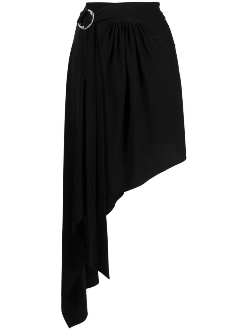 Alexandre Vauthier ring-detail belted asymmetric skirt - Black von Alexandre Vauthier