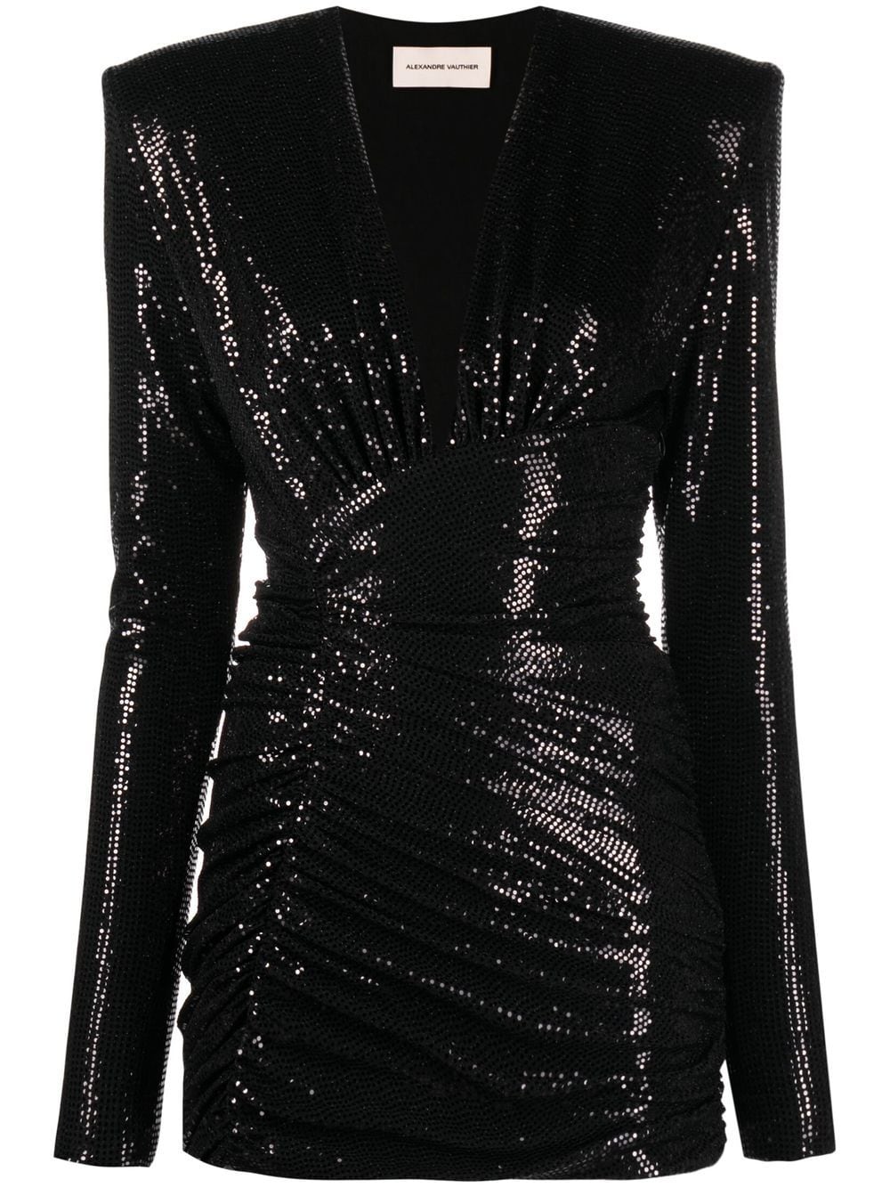 Alexandre Vauthier sequin-embellished V-neck mini dress - Black von Alexandre Vauthier