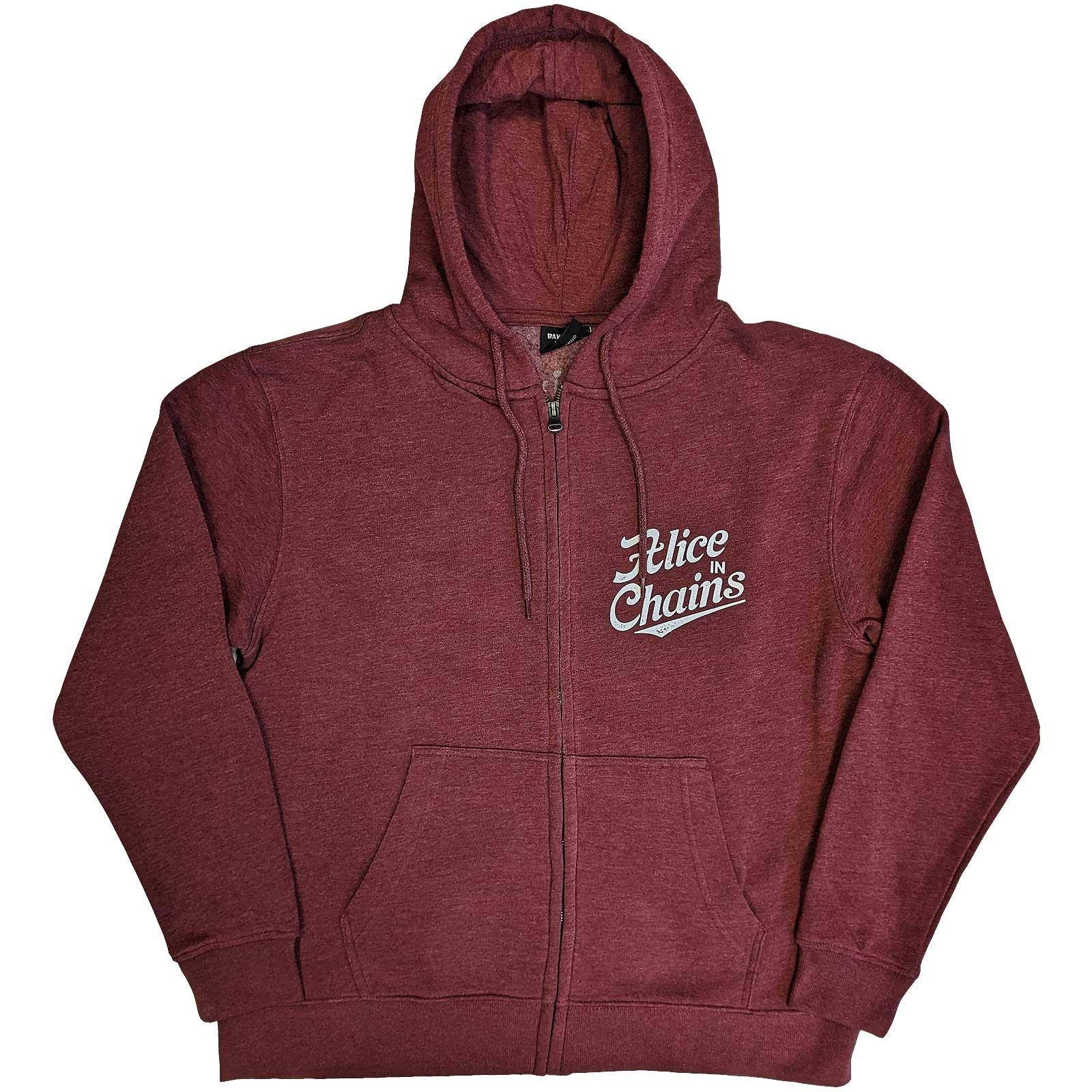 Hoodie Mit Durchgehendem Reißverschluss Herren Bordeaux XL von Alice In Chains