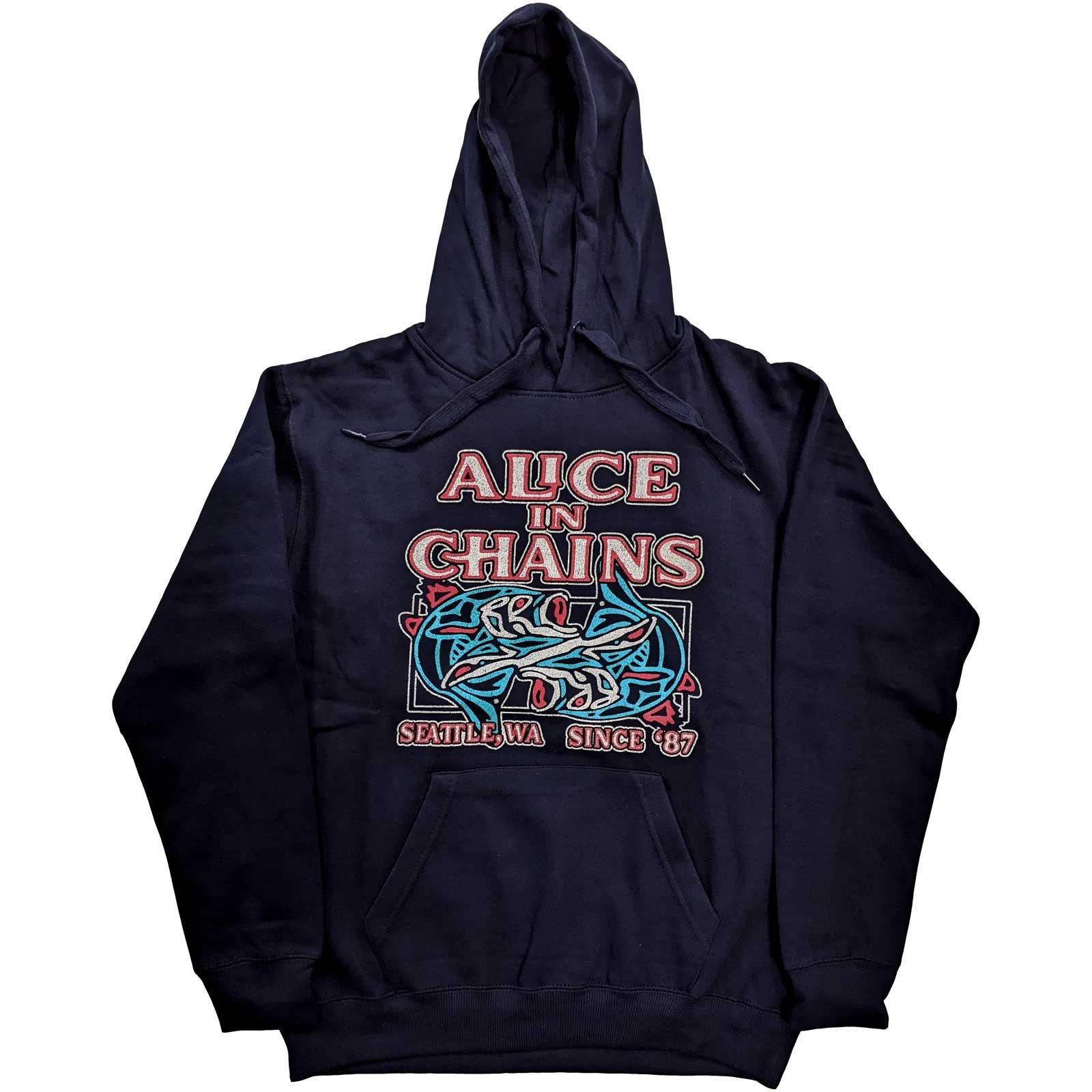 Hoodie Zum Überziehen Damen Marine M von Alice In Chains