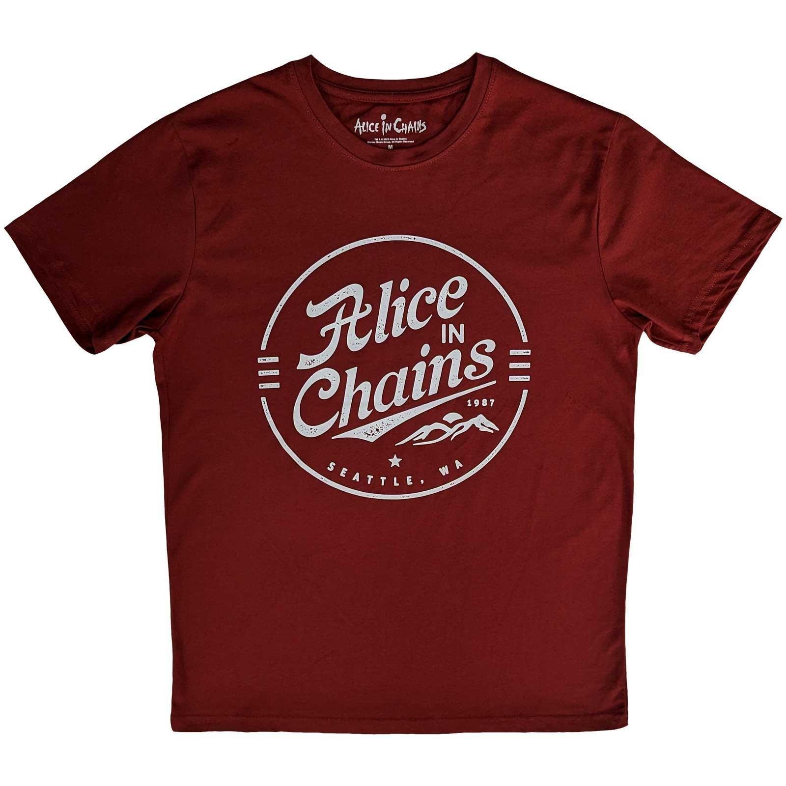 Tshirt Herren Rot Bunt S von Alice In Chains