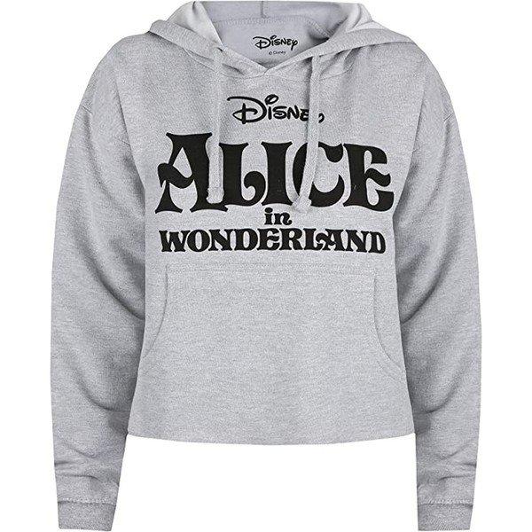 Kurzes Hoodie Damen Grau L von Alice in Wonderland