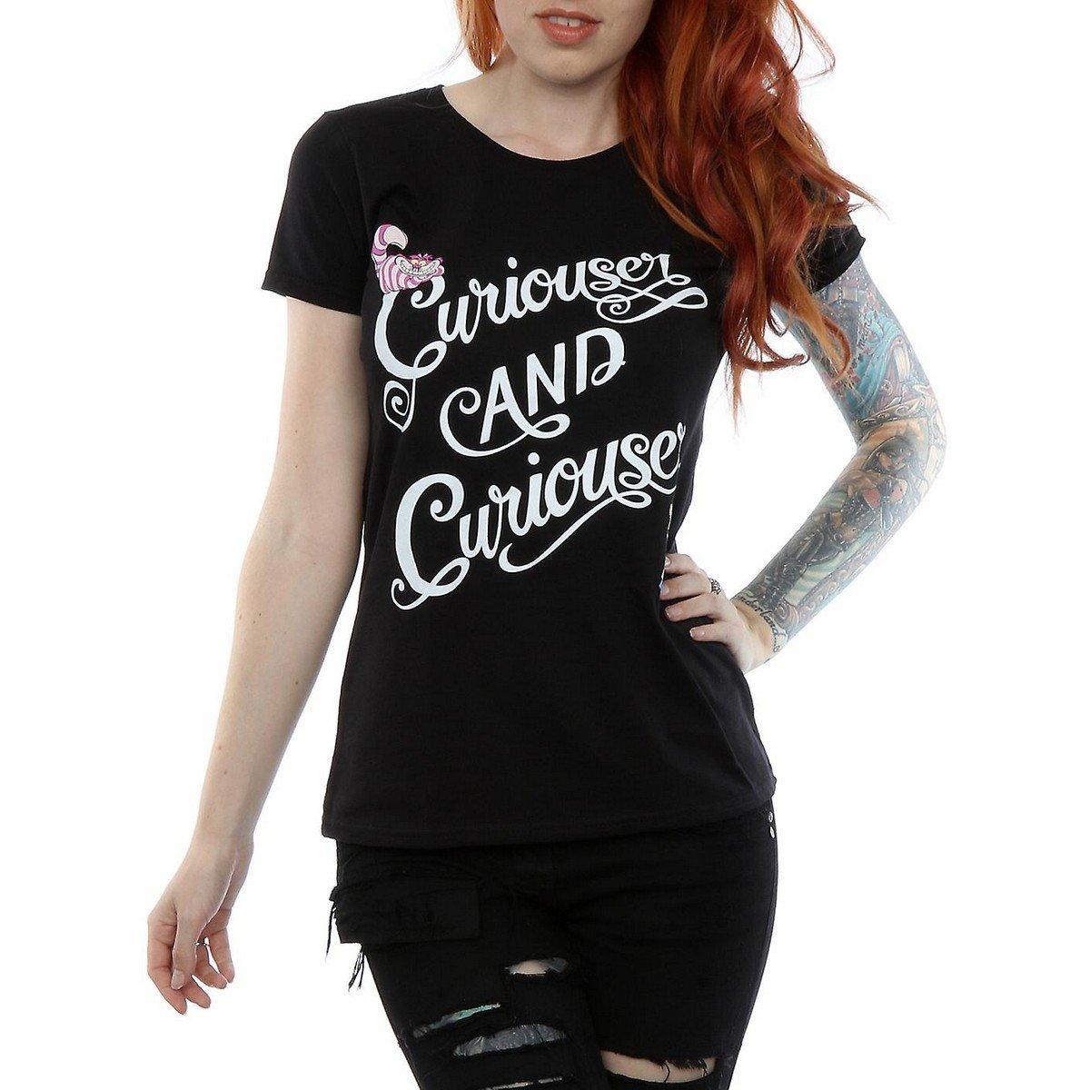 Curiouser And Curiouser Tshirt Damen Schwarz XS von Alice in Wonderland