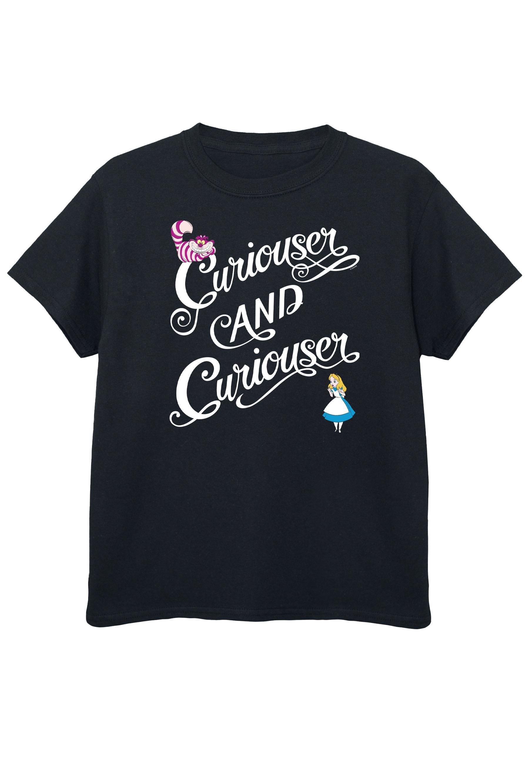 Curiouser And Curiouser Tshirt Mädchen Grau 116 von Alice in Wonderland