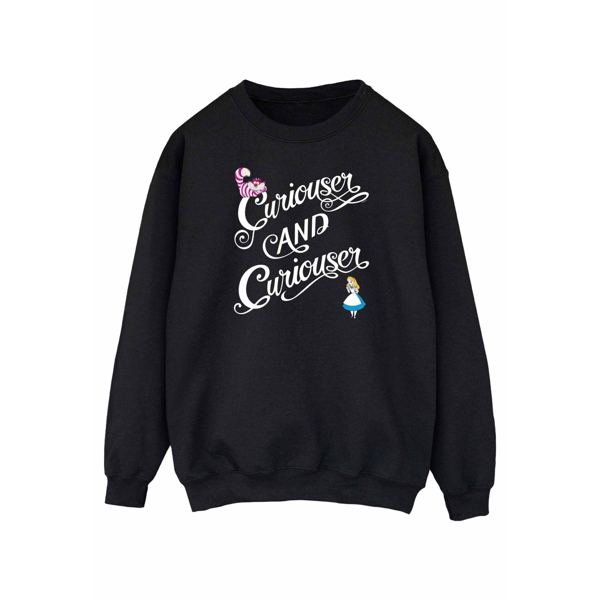 Curiouser Sweatshirt Damen Schwarz M von Alice in Wonderland