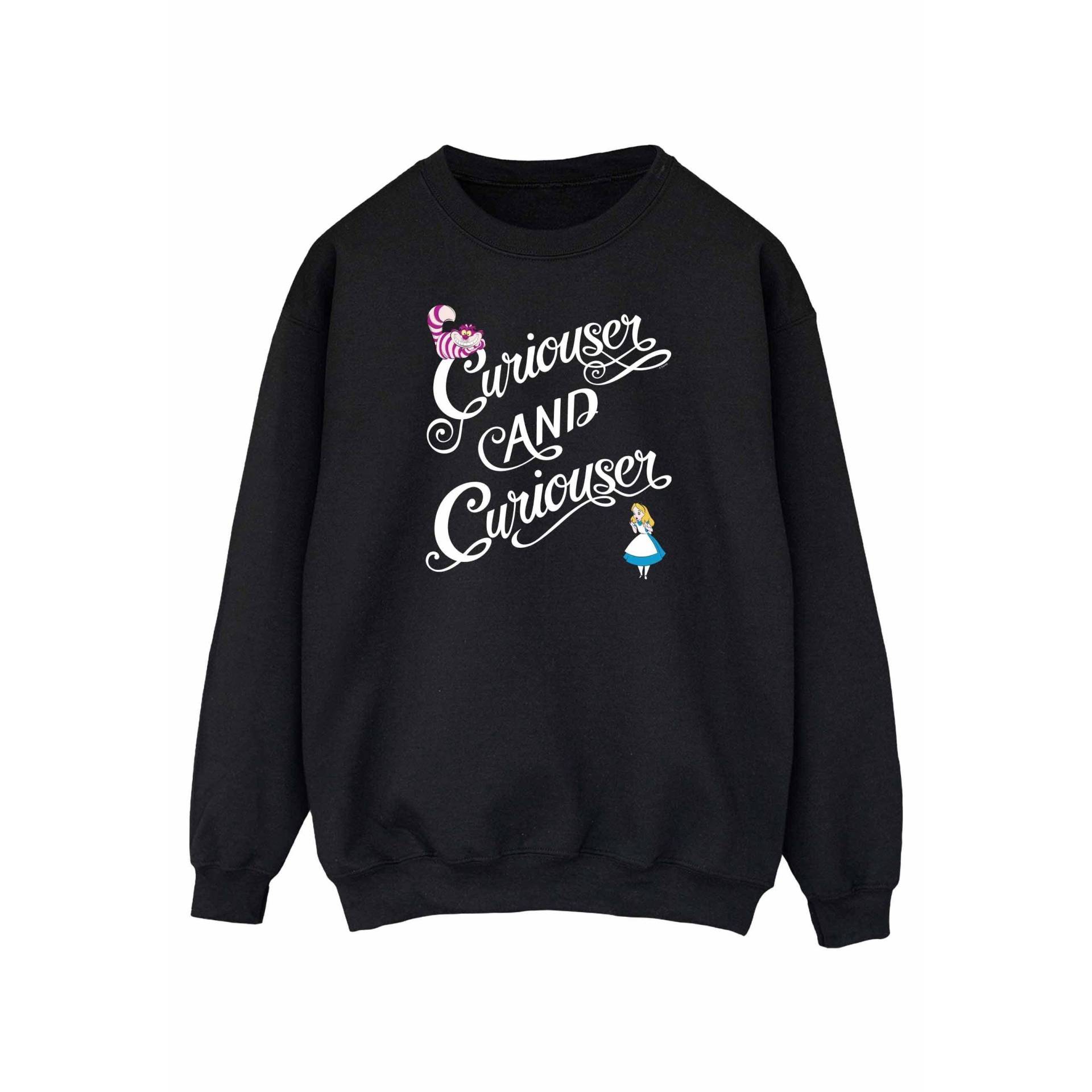 Curiouser Sweatshirt Damen Schwarz S von Alice in Wonderland