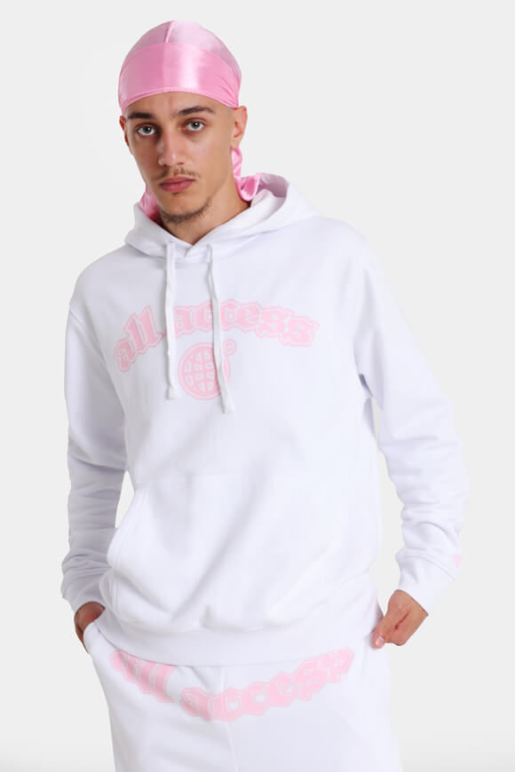 All Access Kapuzensweatshirt | Weiss + Pink | Herren  | L von All Access