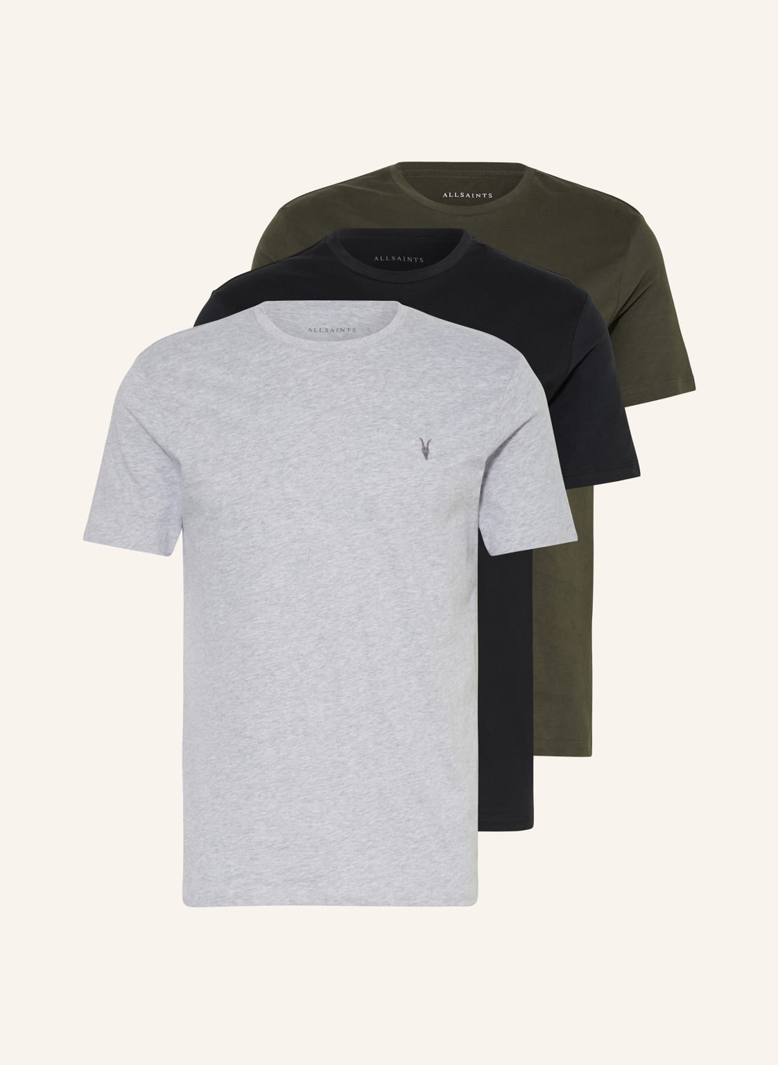 Allsaints 3er-Pack T-Shirts Tonic grau von AllSaints