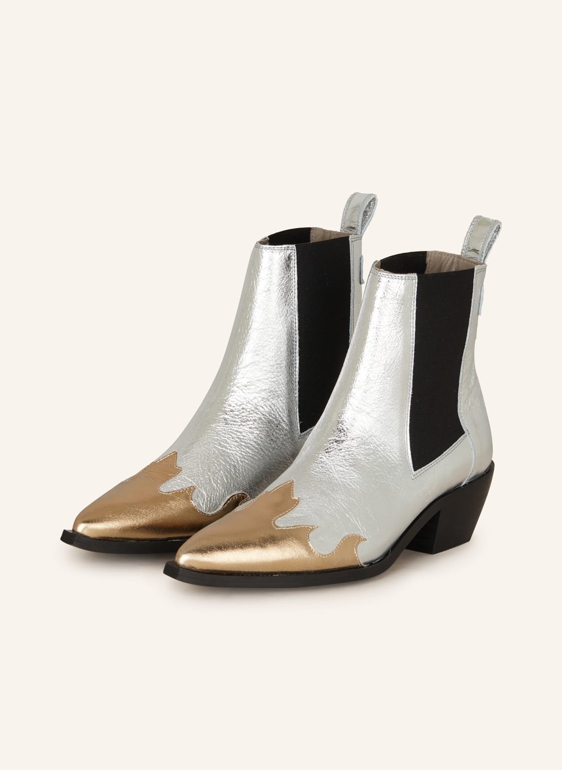 Allsaints Cowboy Boots Dellaware silber von AllSaints