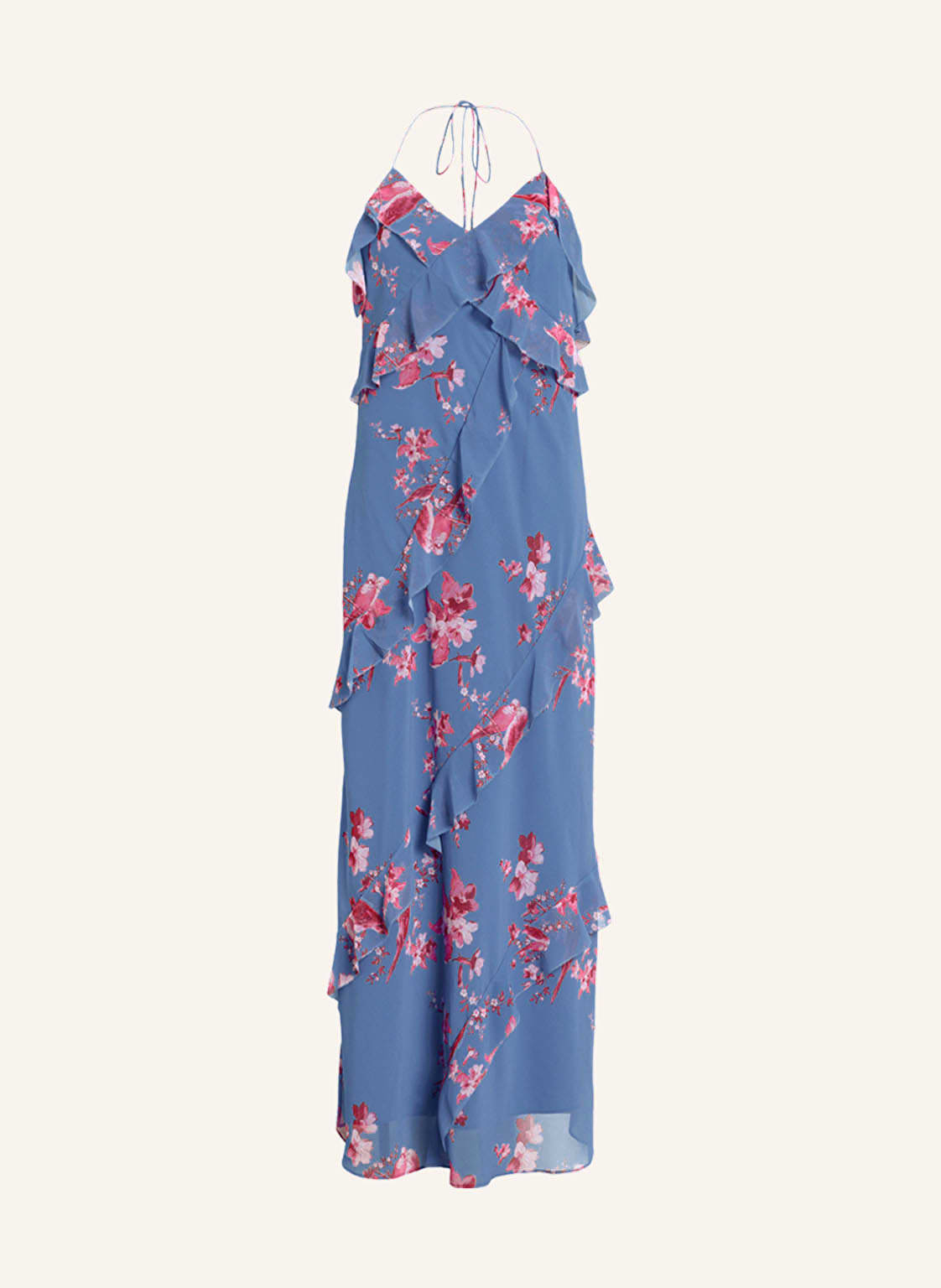 Allsaints Kleid Marina Iona Mit Volants blau von AllSaints