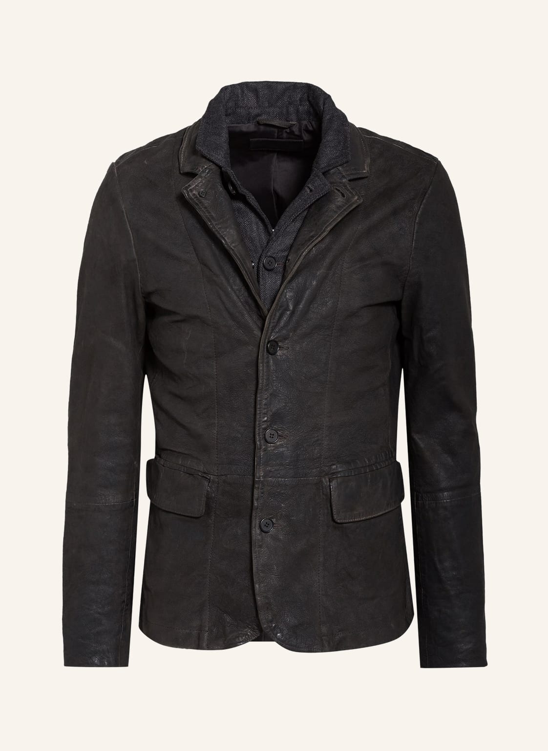 Allsaints Lederjacke Survey grau von AllSaints