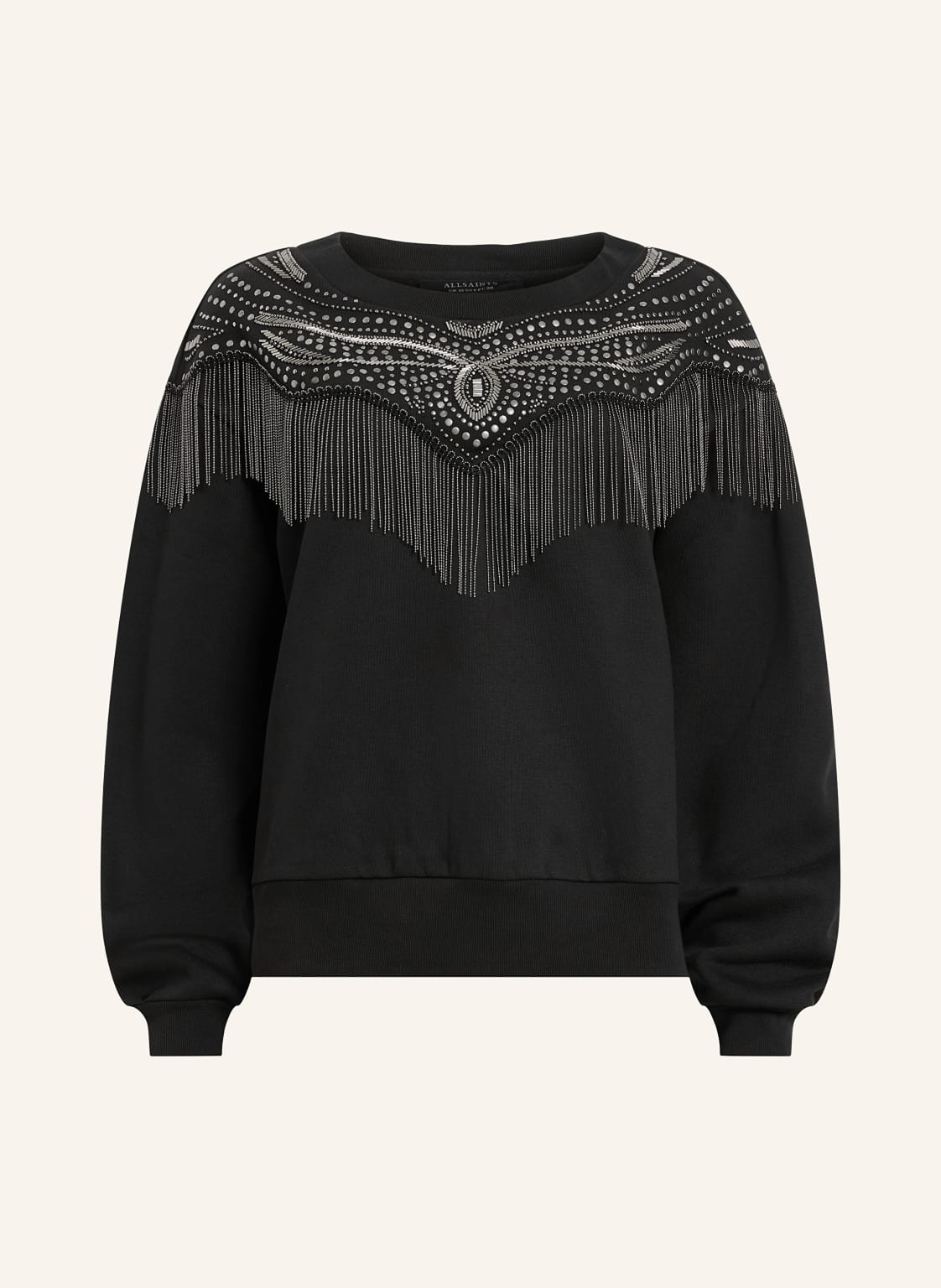 Allsaints Sweatshirt Winona Jaine Mit Nieten schwarz von AllSaints