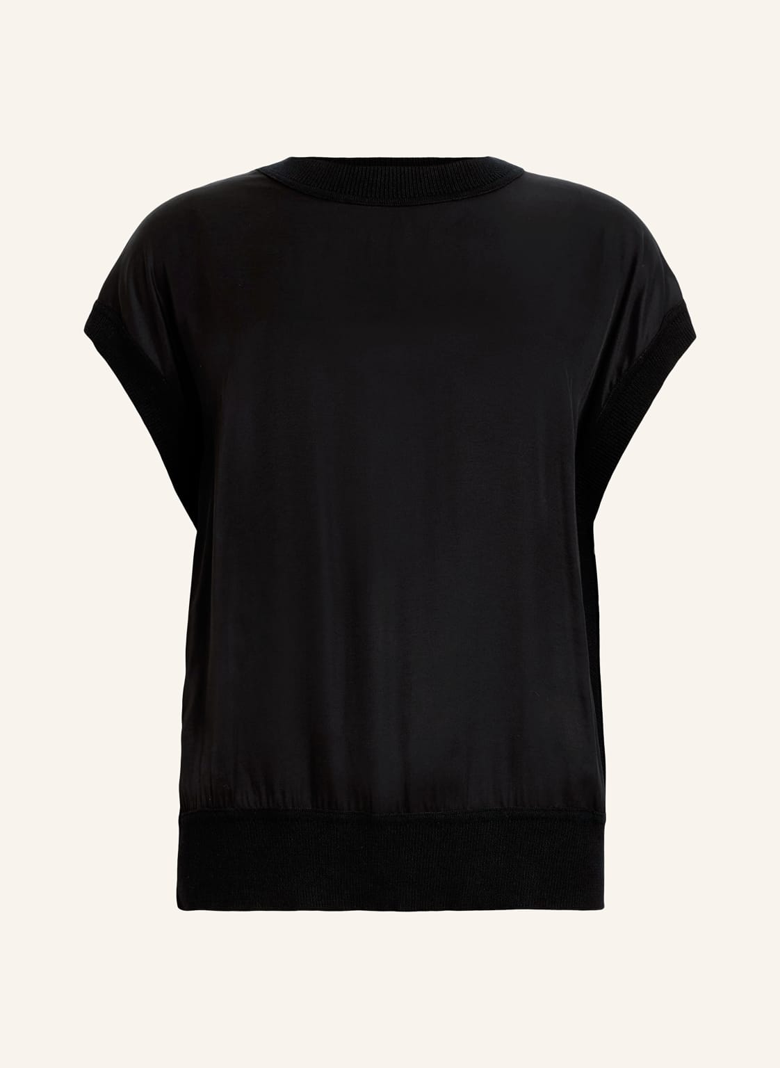 Allsaints T-Shirt Marti Im Materialmix schwarz von AllSaints
