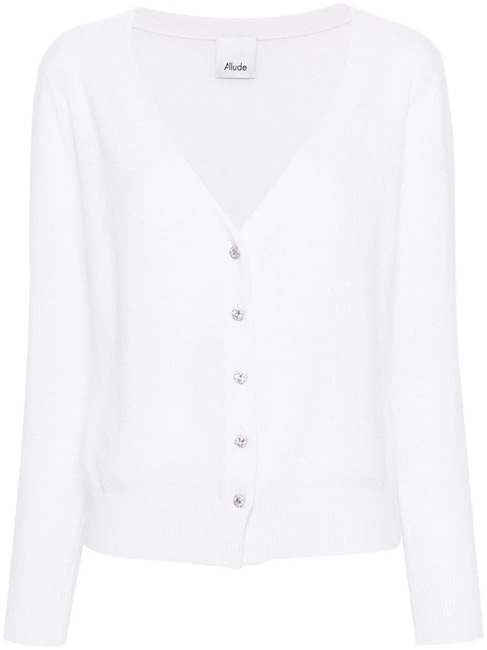 Allude V-neck fine-knit cardigan - Neutrals von Allude