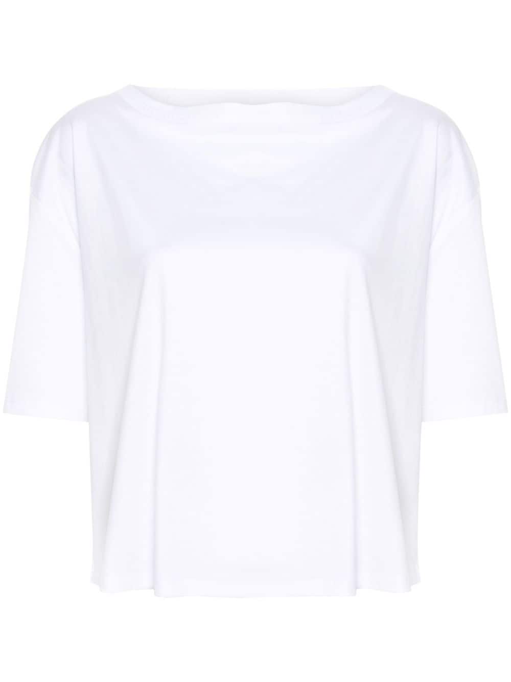 Allude boat-neck cotton T-shirt - White von Allude