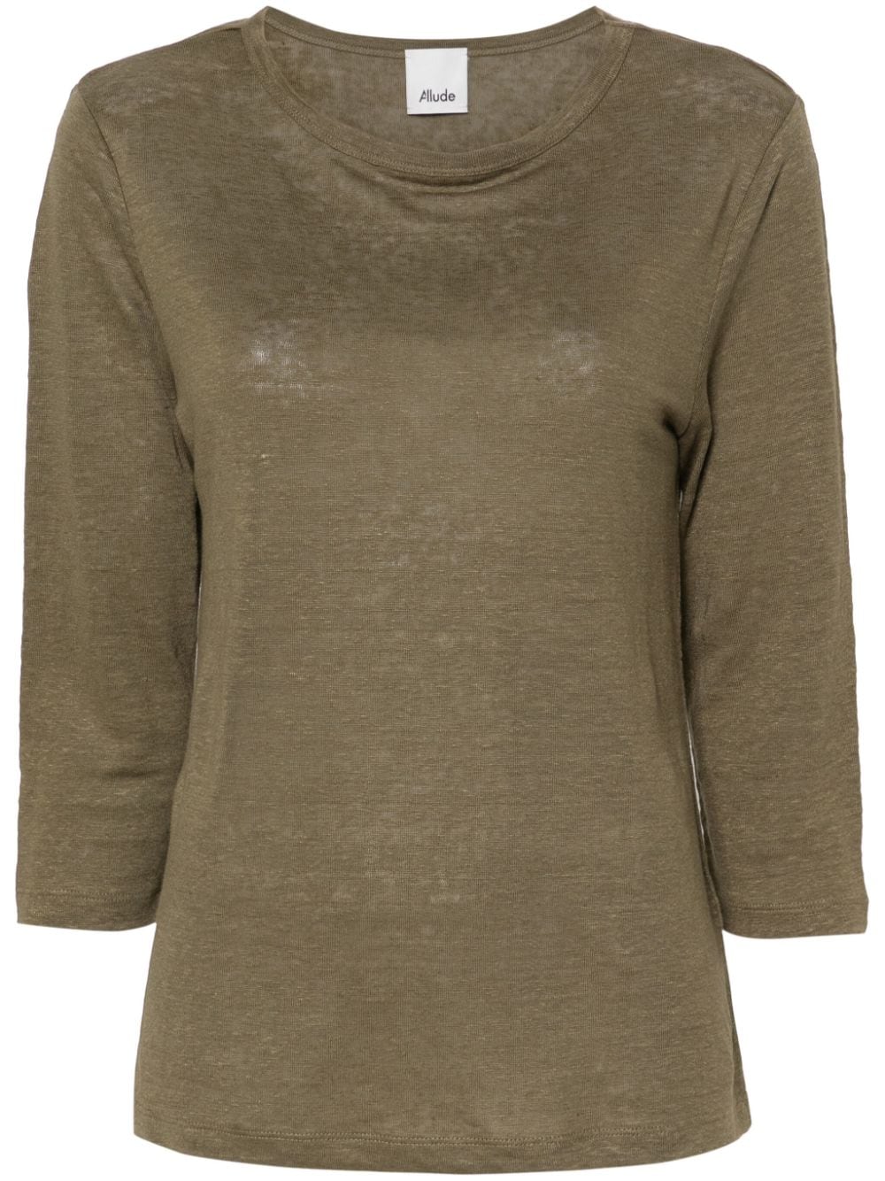 Allude boat-neck linen jumper - Green von Allude