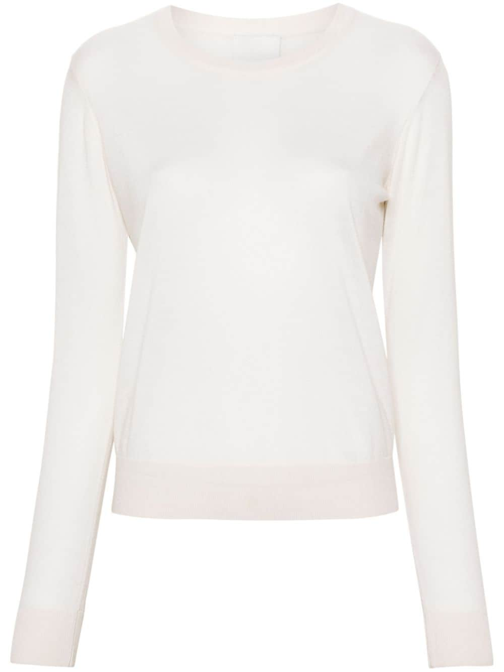 Allude crew-neck cashmere cropped jumper - White von Allude