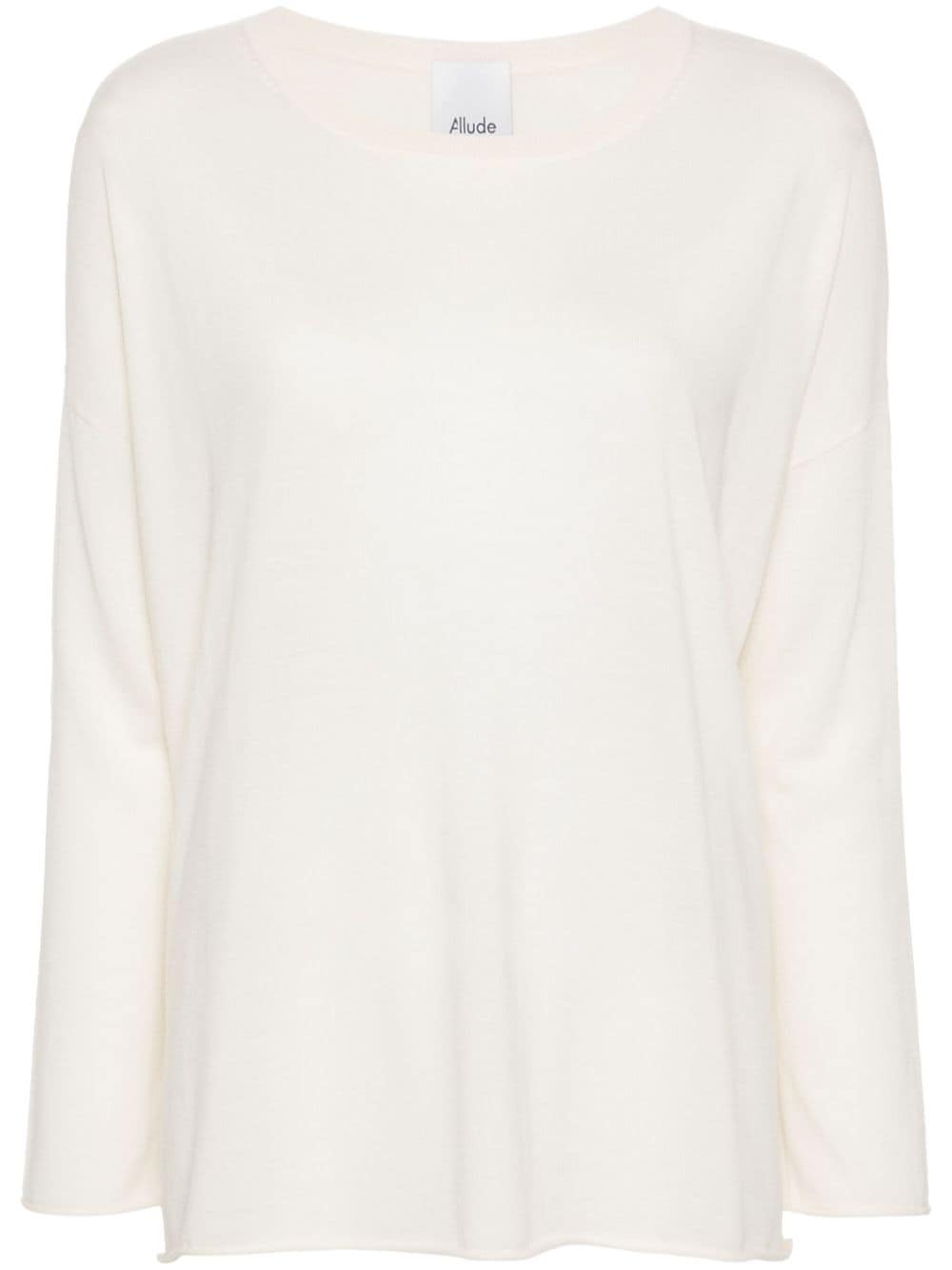 Allude crew-neck virgin wool jumper - White