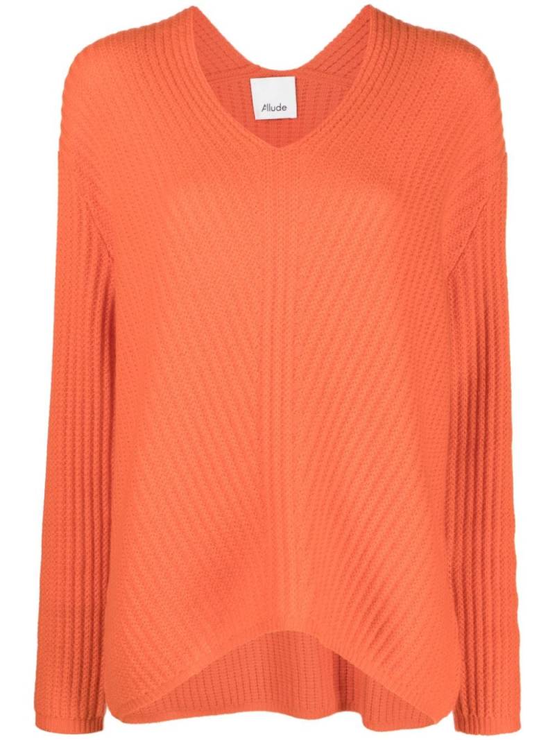 Allude ribbed-knit cashmere sweatshirt - Orange von Allude