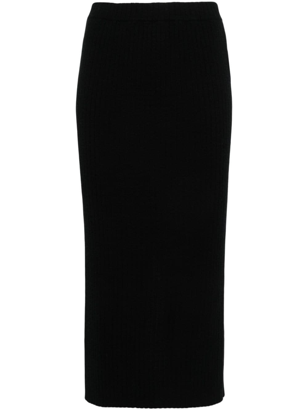 Allude ribbed-knit midi skirt - Black von Allude