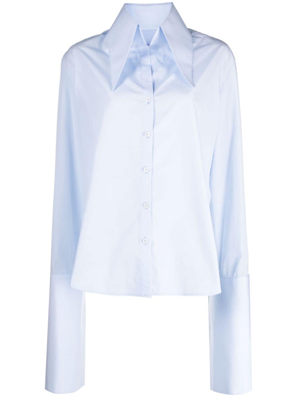 Almaz split-detail poplin-cotton shirt - Blue von Almaz