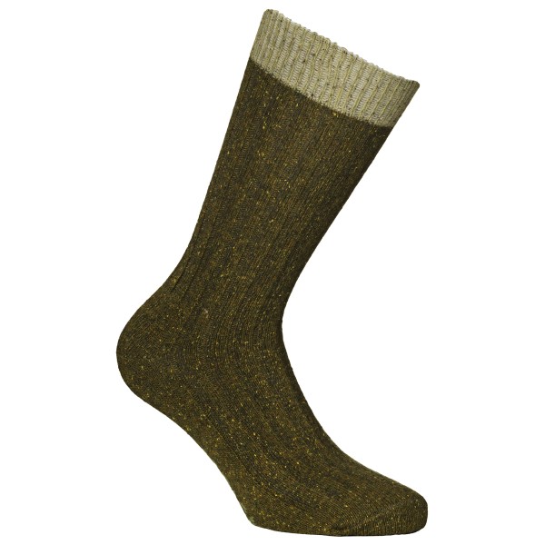 Alpacasocks&Co - Merino Silk Rib Crew - Multifunktionssocken Gr 36-39 oliv von Alpacasocks&Co