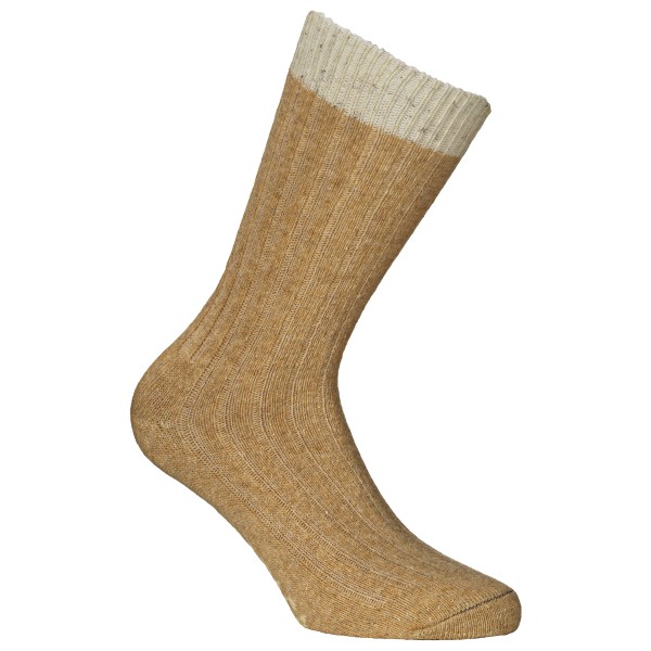 Alpacasocks&Co - Merino Silk Rib Crew - Multifunktionssocken Gr 45-48 beige von Alpacasocks&Co