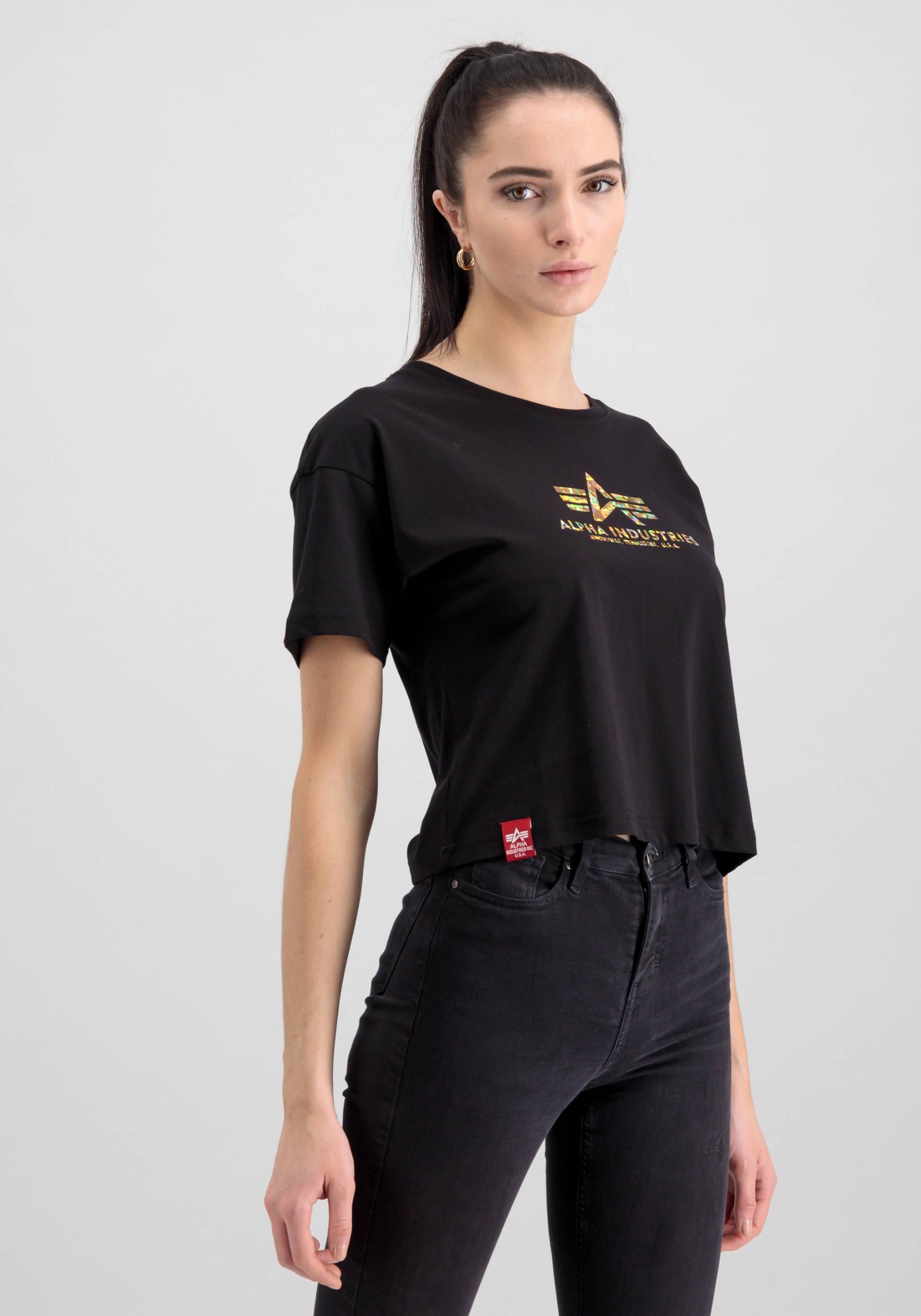 Alpha Industries T-Shirt »ALPHA INDUSTRIES Women - T-Shirts Basic T COS Hol. Print Wmn« von Alpha Industries