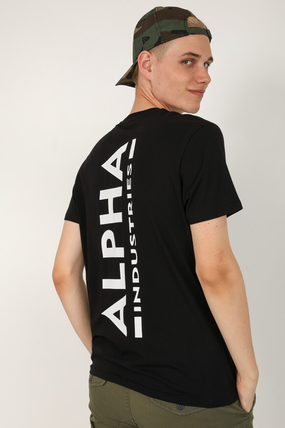 Alpha Industries T-Shirt | Schwarz + Weiss | Herren  | XXL von Alpha Industries