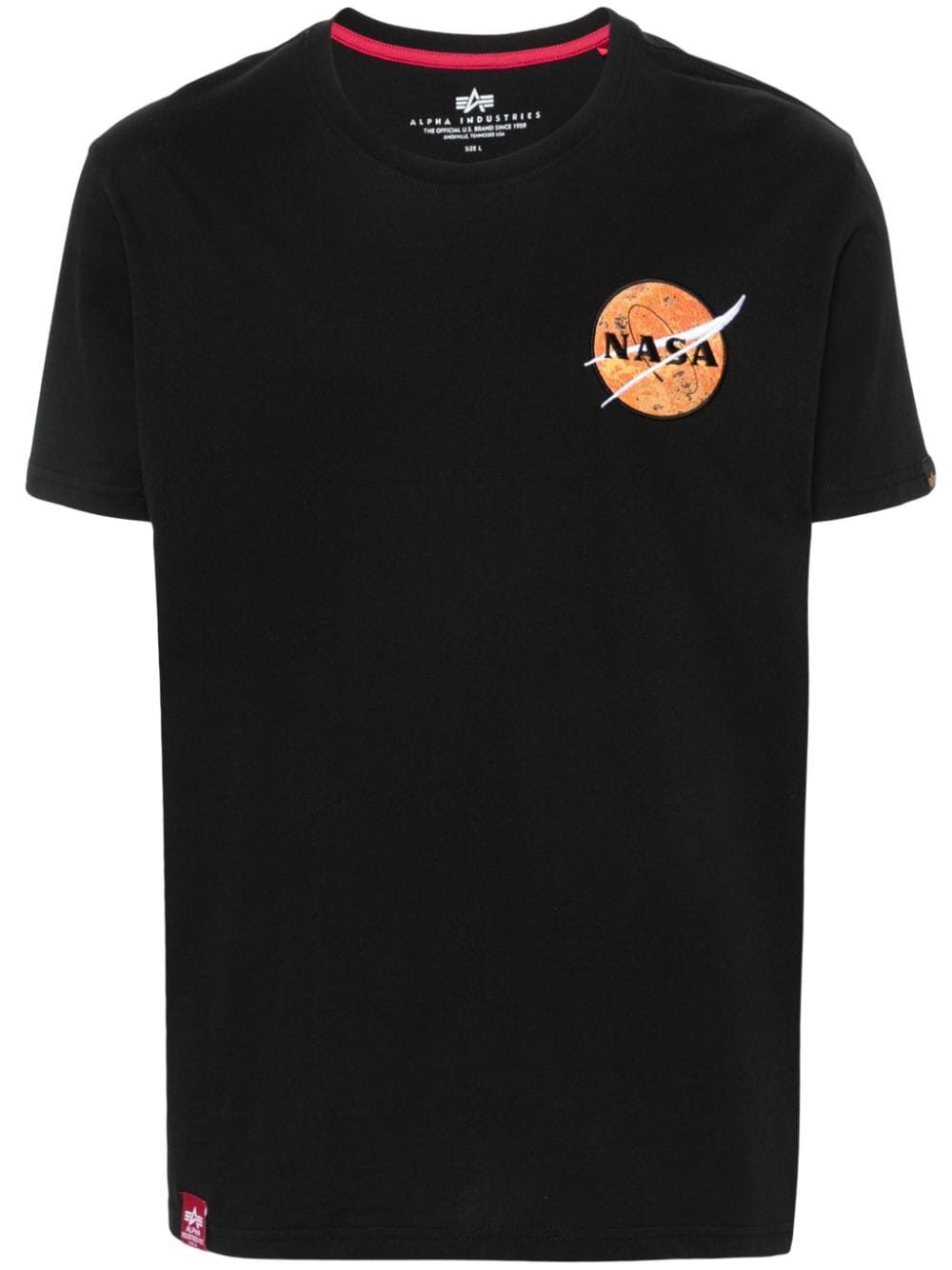 Alpha Industries embroidered-logo cotton T-shirt - Black von Alpha Industries