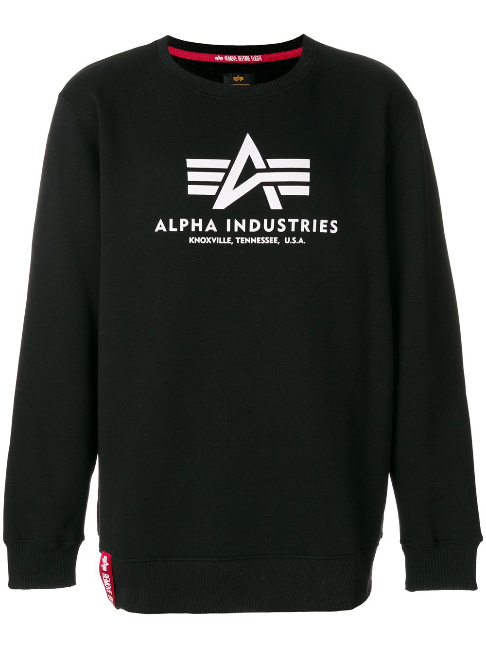 Alpha Industries logo patch sweater - Black von Alpha Industries