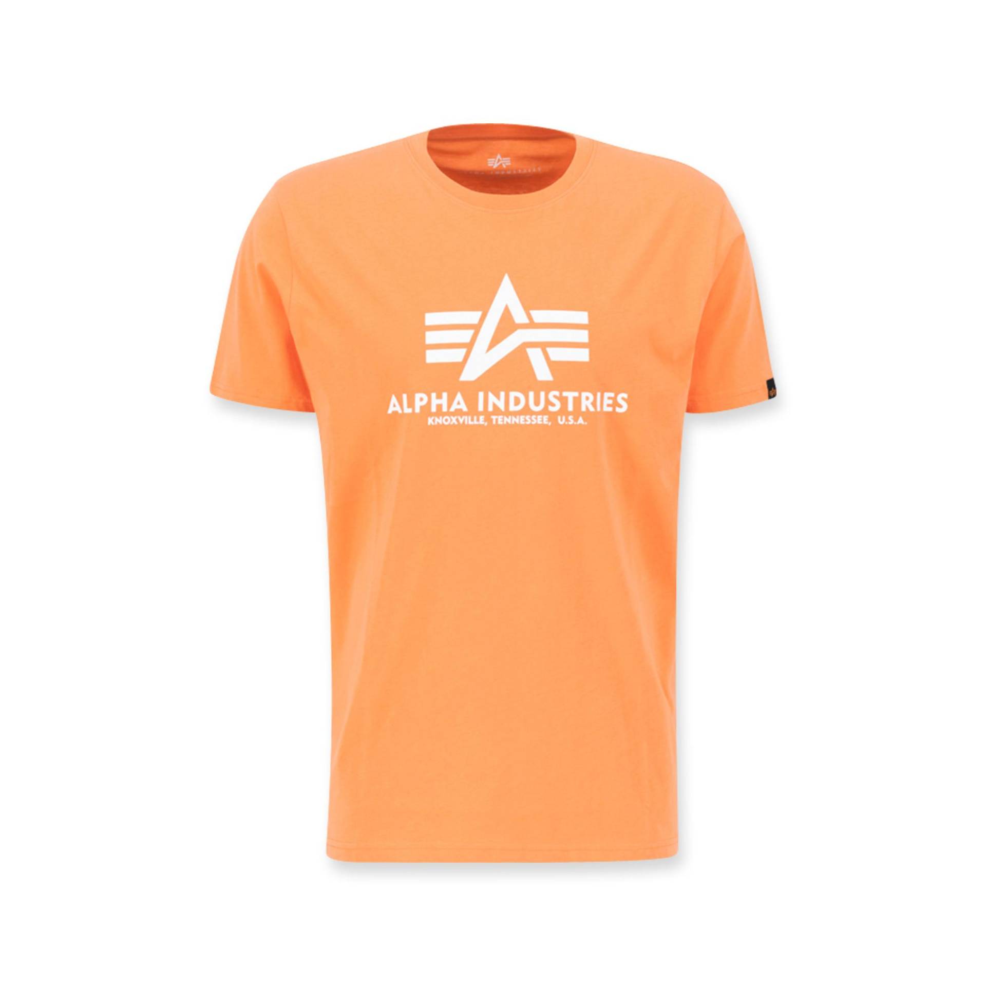 T-shirt, Modern Fit, Kurzarm Herren Orange  S von Alpha Industries