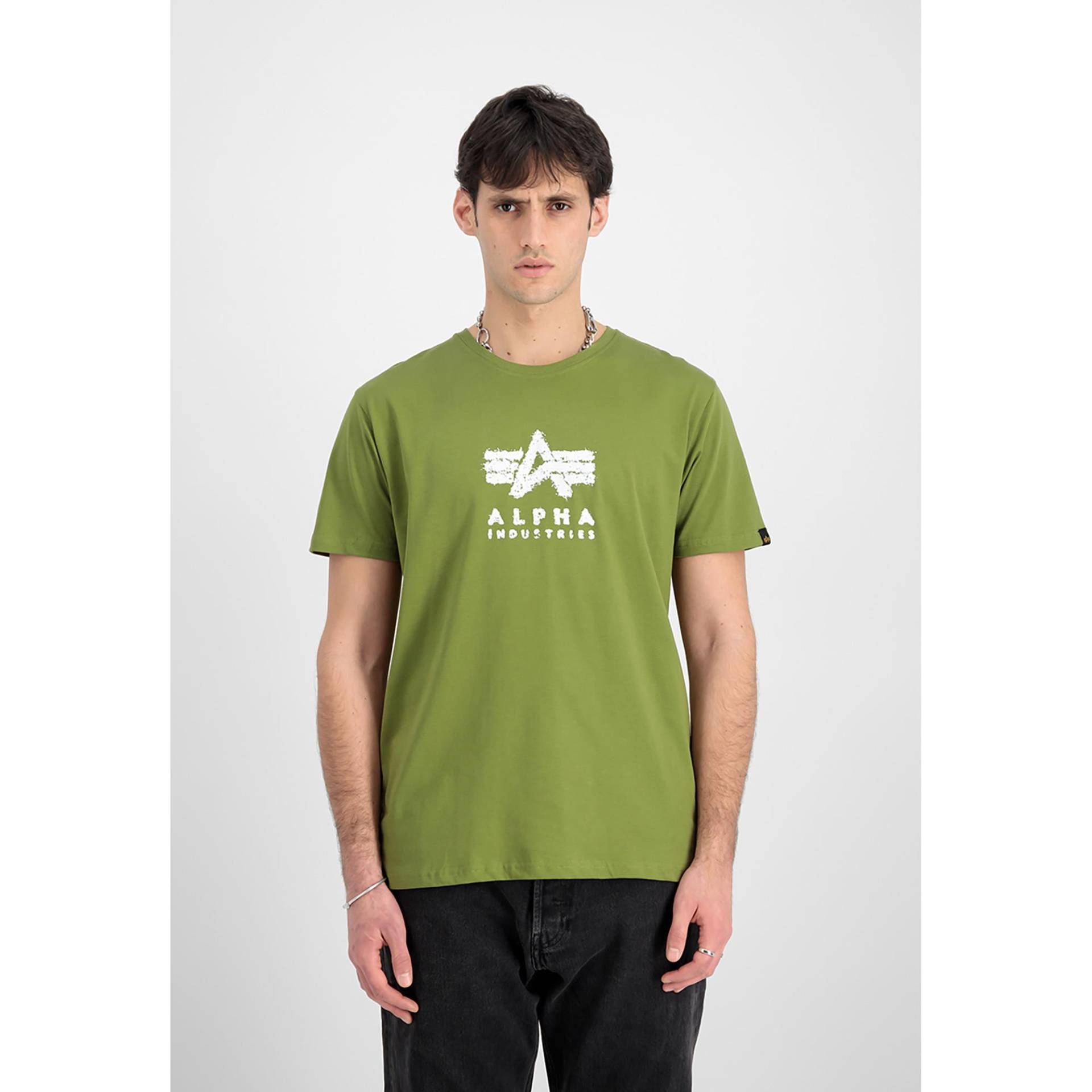 T-shirt, Regular Fit, Kurzarm Herren Grün  M von Alpha Industries