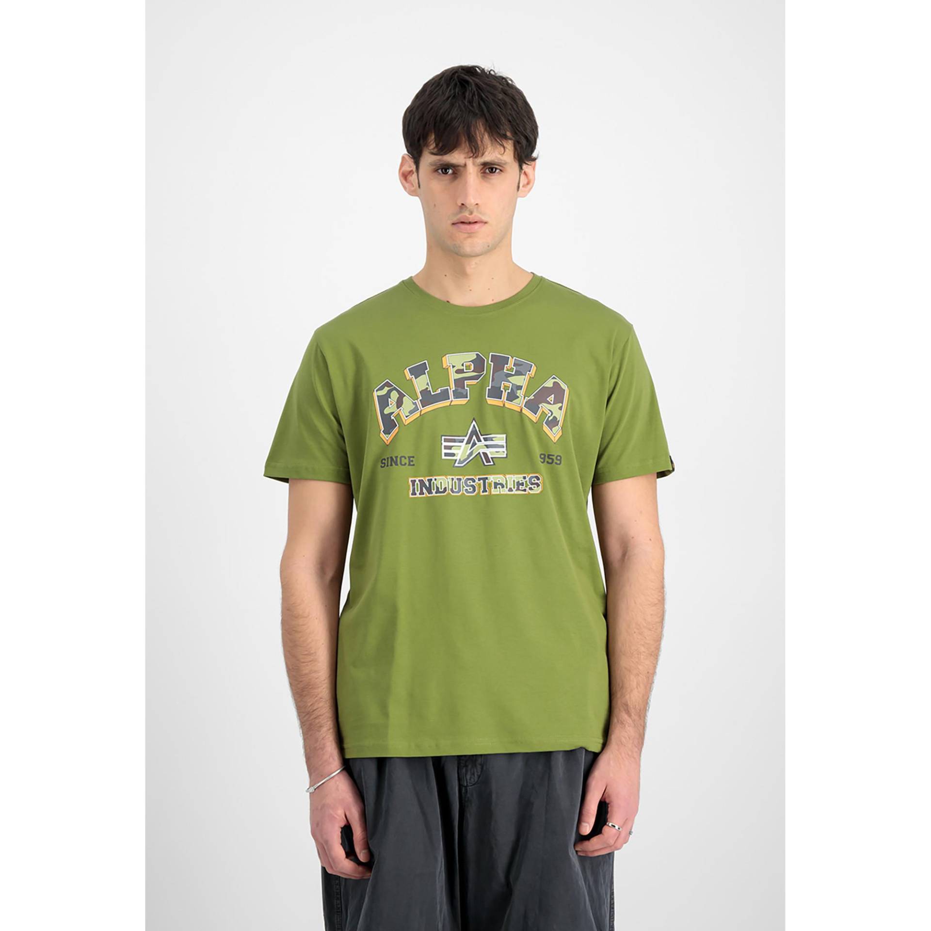 T-shirt, Regular Fit, Kurzarm Herren Grün  S von Alpha Industries