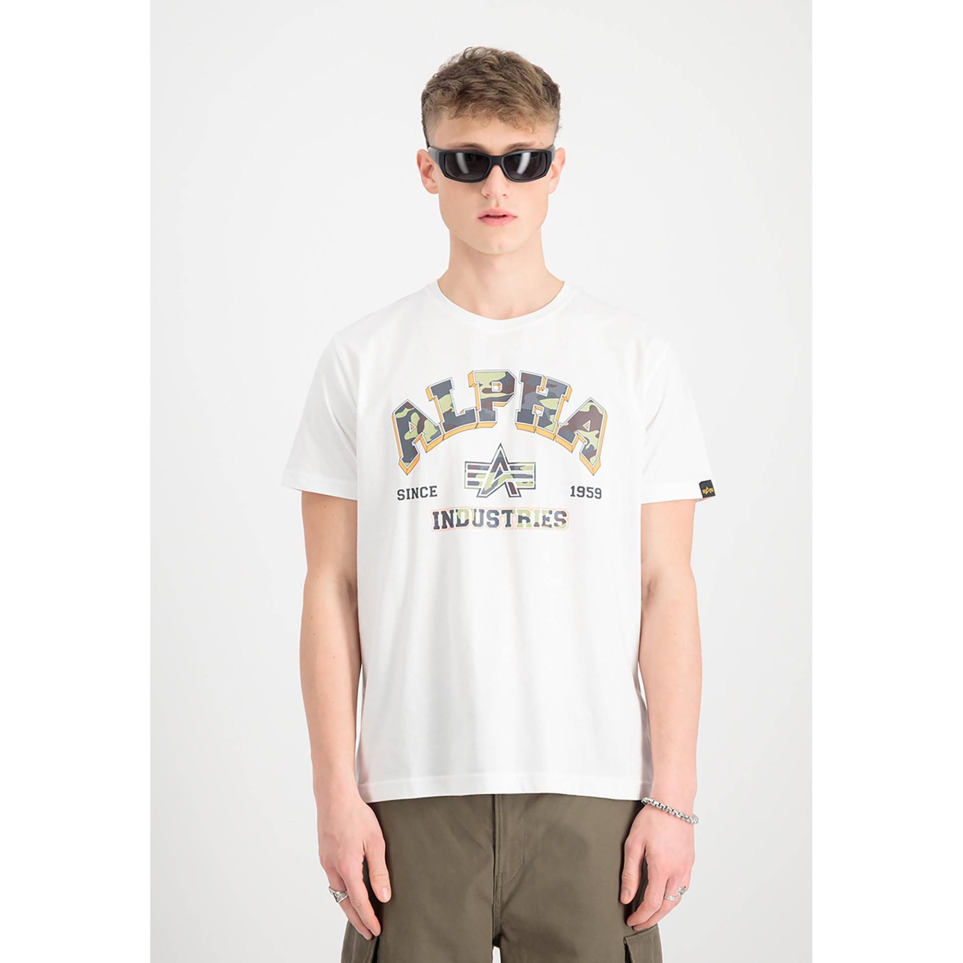T-shirt, Regular Fit, Kurzarm Herren Weiss  XL von Alpha Industries