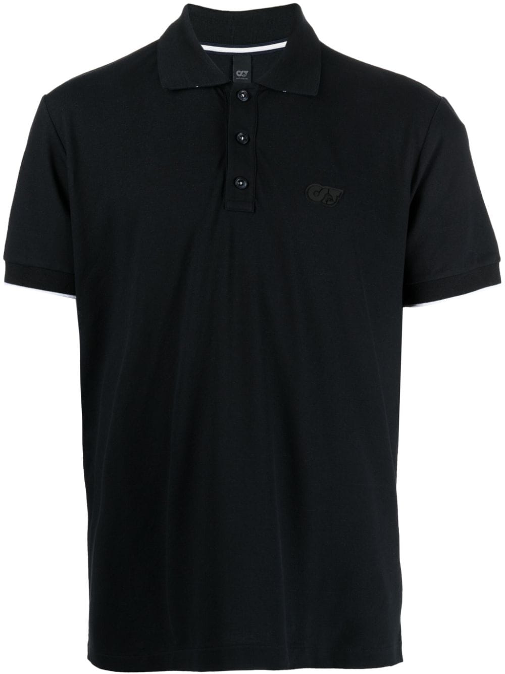 Alpha Tauri logo-appliqué piqué polo shirt - Black von Alpha Tauri