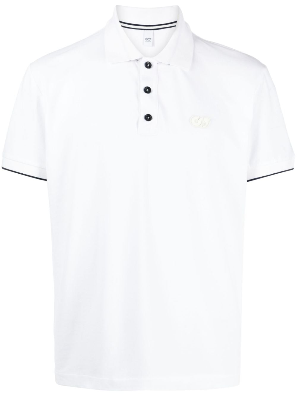 Alpha Tauri logo-appliqué piqué polo shirt - White von Alpha Tauri