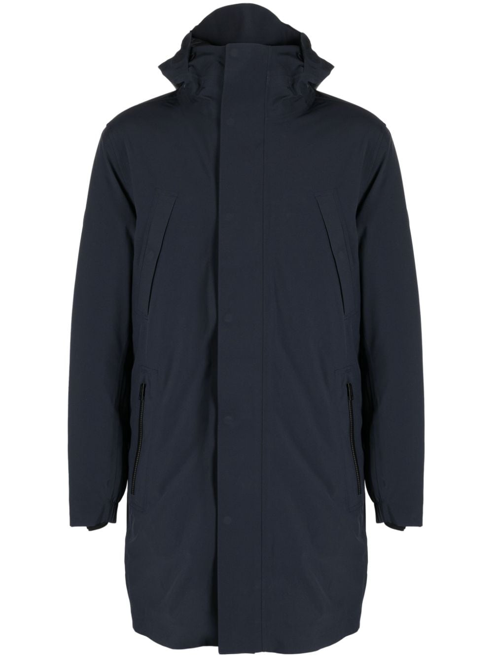 Alpha Tauri logo-patch hooded coat - Blue von Alpha Tauri