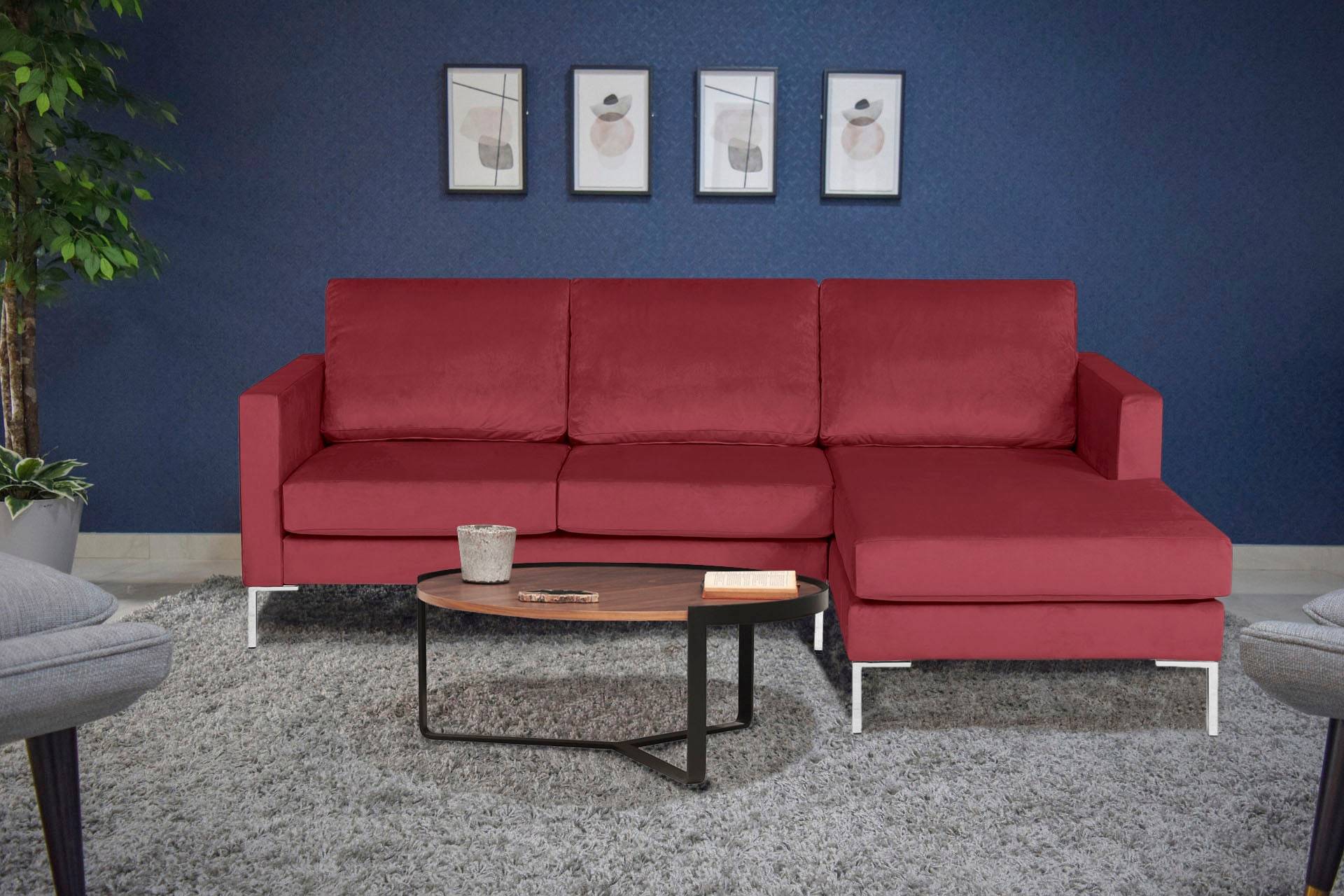 Alte Gerberei Ecksofa »Velina, L-Form«, mit Metall-Winkelfüssen, Breite 209 cm von Alte Gerberei