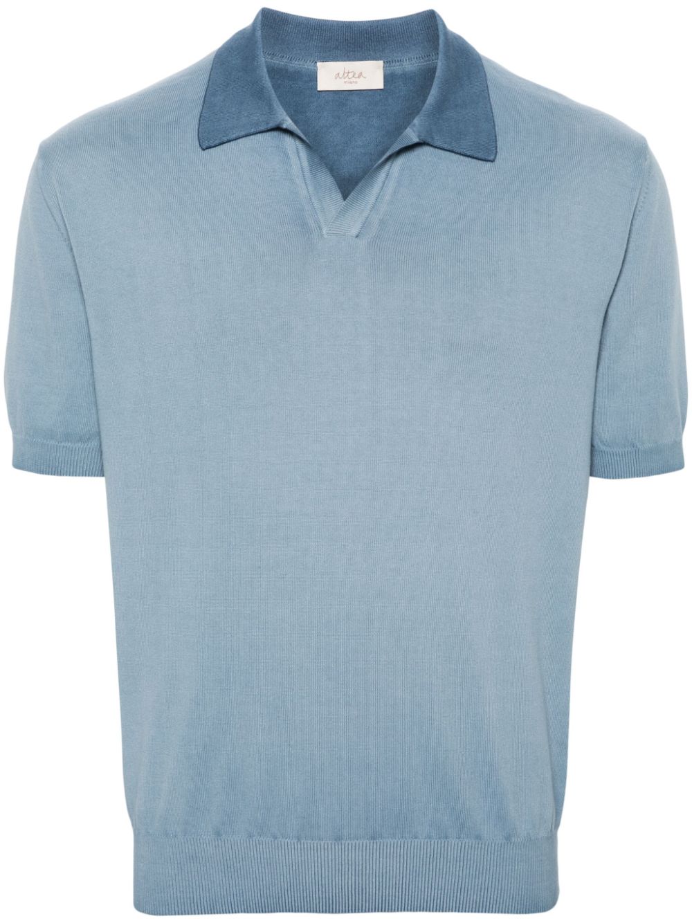 Altea fine-knit cotton polo shirt - Blue von Altea