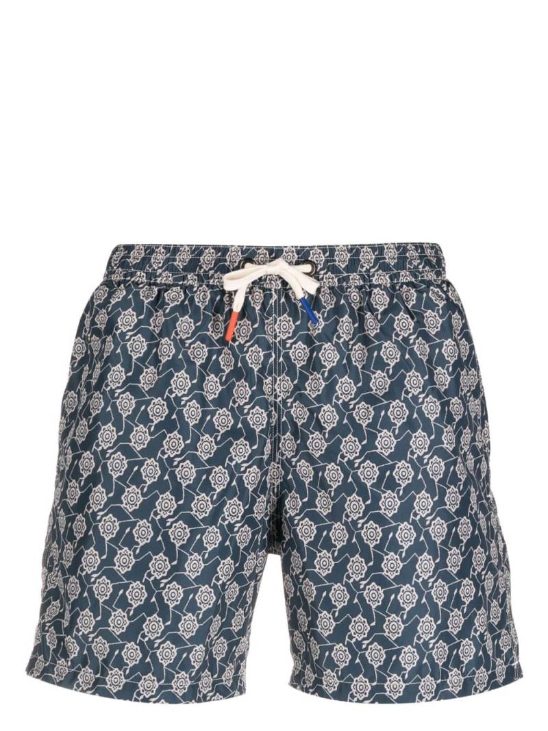 Altea floral-print drawstring swim shorts - Blue von Altea