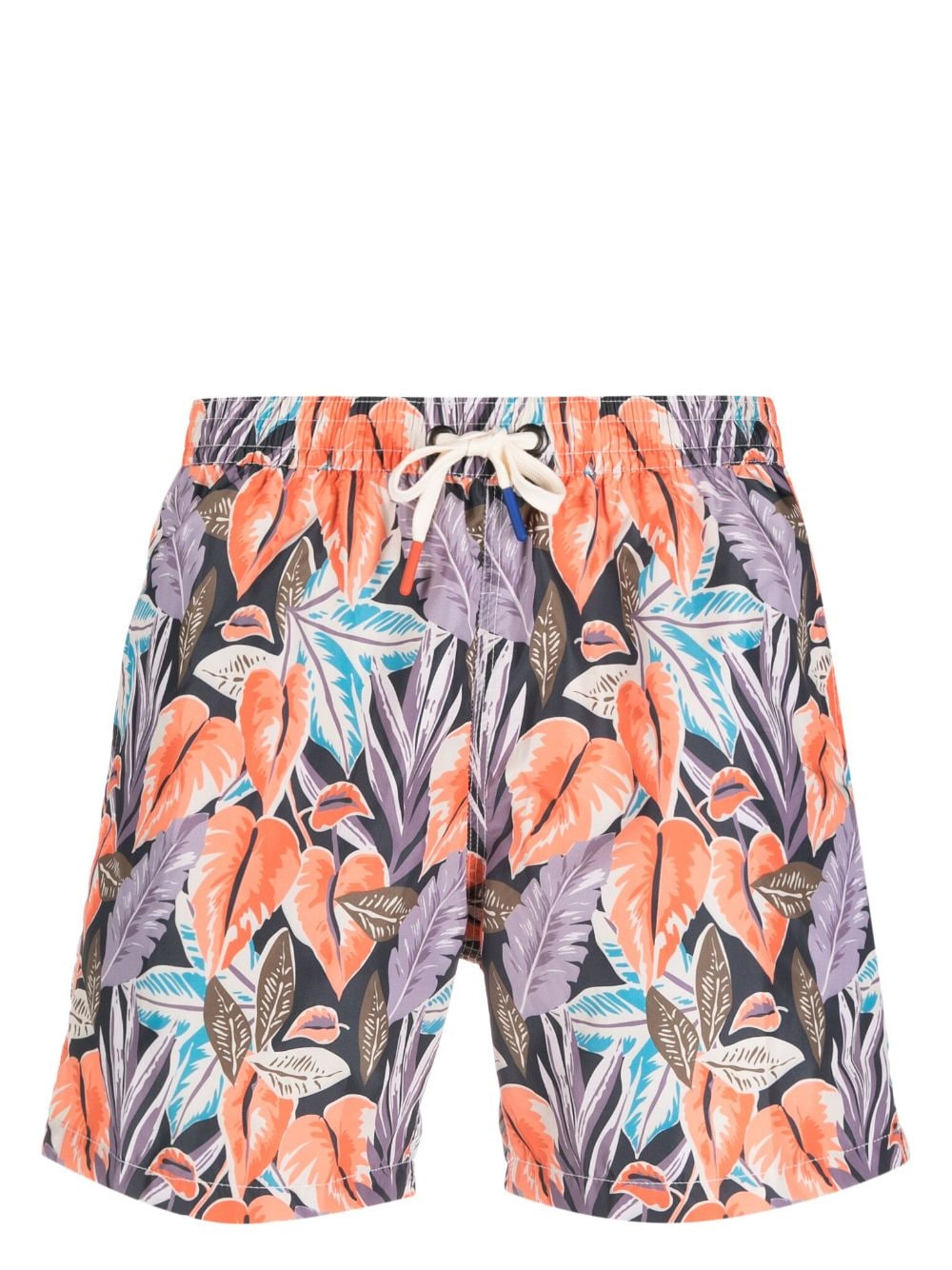 Altea leaf-print drawstring shorts - Purple von Altea