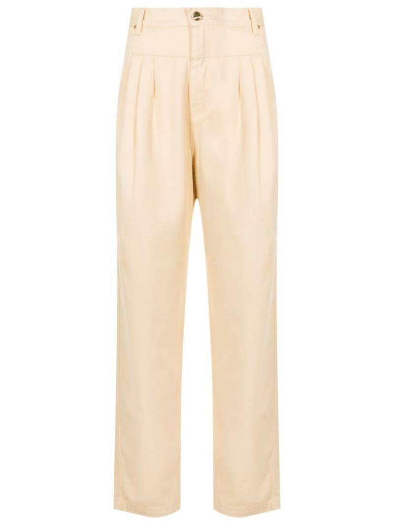 Amapô pleat-detail cotton trousers - Neutrals von Amapô